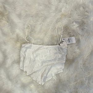 white silk zara crop
